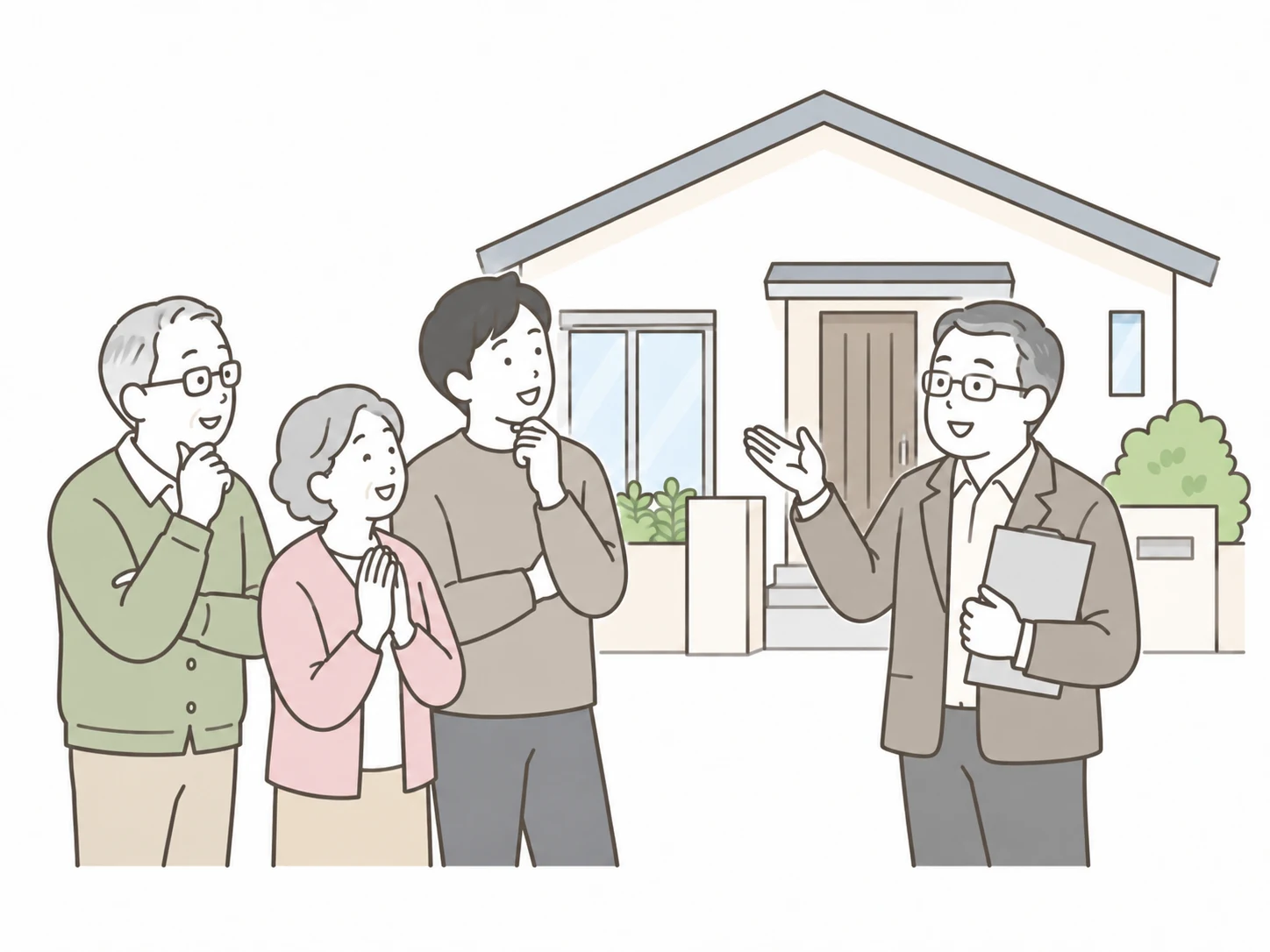 実家・財産を受け継ぐ備えの相談をするイラスト