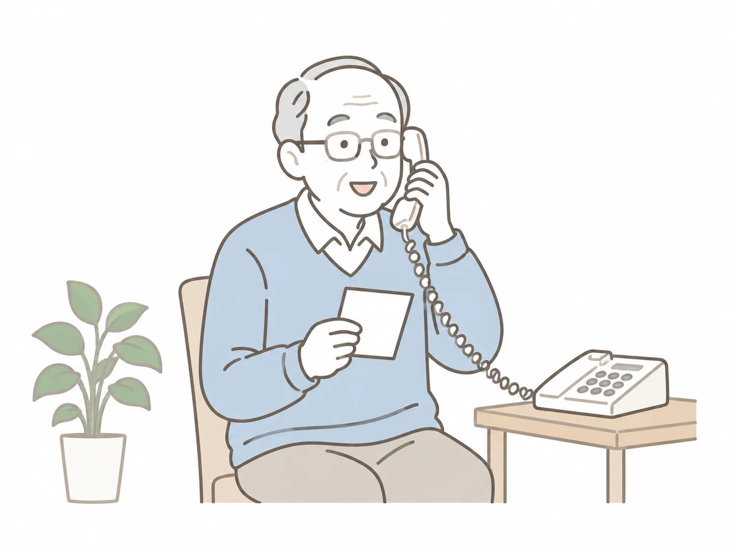 相談する場面のイラスト